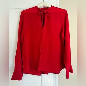 Madewell Red Silk Blouse Size 40
